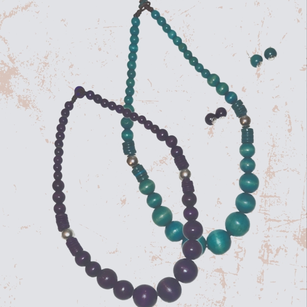Bundle Wooden Bead Necklaces